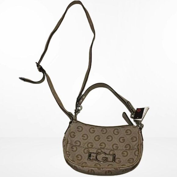 G by Guess Tan Mini Bag with Logo Pattern - Picture 1 of 15